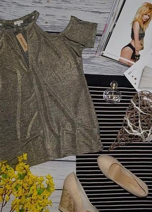 10/s - м новая фирменная супер модная майка блуза блеск золото river island америка