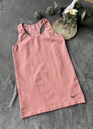 Спортивна майка безшовна утягуюча nike women salmon pink mesh sleeveless racerback