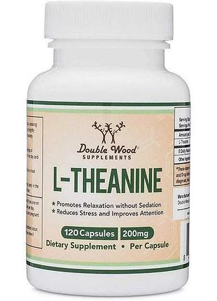 L-теанін double wood l-theanine 200 мг 120 капсул