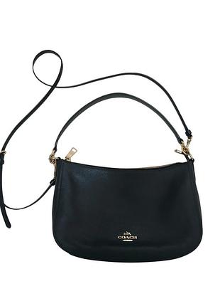 Сумка женская из кожи coach синяя