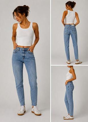 Джинси pull&bear mom fit / straight світлий денім