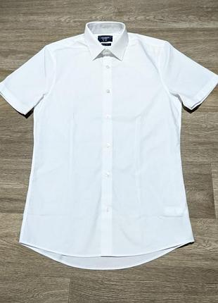 Чоловіча біла сорочка tailoring by f&amp;f з коротким рукавом, розмір м.