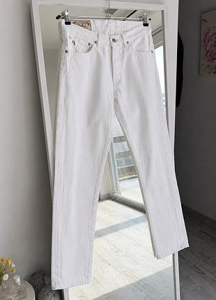White jeans ralph lauren rxl / білі джинси straight fit 100% cotton w30–32