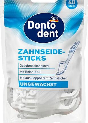 Зубна нитка dontodent флостік ungewachst 40 шт