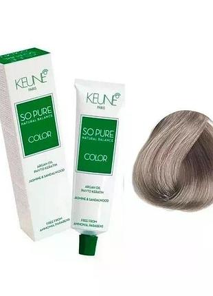 Крем-краска keune без аммиака so pure color 9.12 very light ash blonde 60 мл