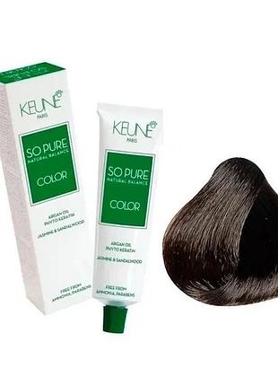 Крем-фарба keune без аміаку so pure color 1 black 60 мл 5.35 light choco brown