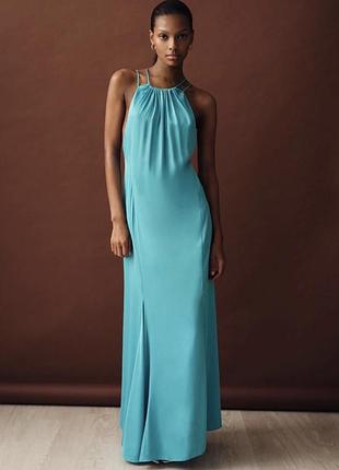 Zara mango сарафан сукня максі натуральне плаття стрейч