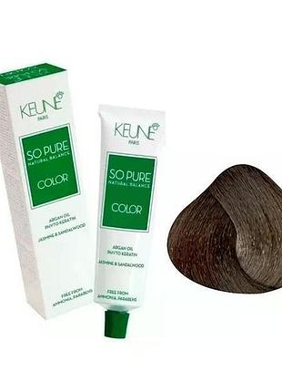 Крем-фарба keune без аміаку so pure color 7.14 medium caramel blonde 60 мл