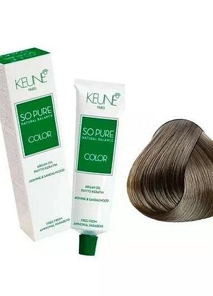 Крем-краска keune без аммиака so pure color 7.22 medium intense pearl blonde 60 мл