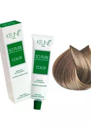 Крем-краска keune без аммиака so pure color 9.13 very light ash golden blonde 60 мл