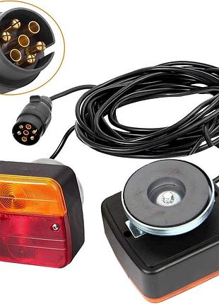 Магнітні задні ліхтарі для причепа 12v — комплект зі стопами та поворотами, 7-контактний штекер