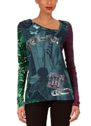 Трикотажная вискозная блузка от desigual/ m- l/