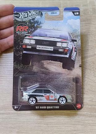 Колекційна машинка hot wheels '87 audi quattro (silver series)