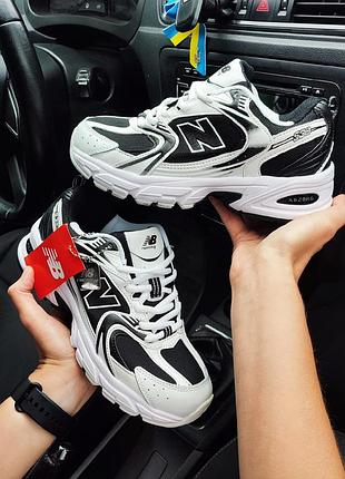 Жіночі кросівки new balance 530 білі з чорним