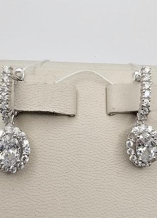 Сережки серебряные с кубическим цирконием 4,27 г
