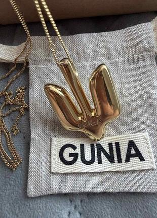 Кулон амулет трезуб большой позолота с цепочкой gunia