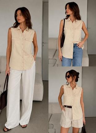 Жилетка-сорочка в стилі minimal safari/workwear