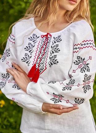 Женская вышиванка блуза лен 56