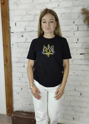 Женская вышитая футболка xxxl