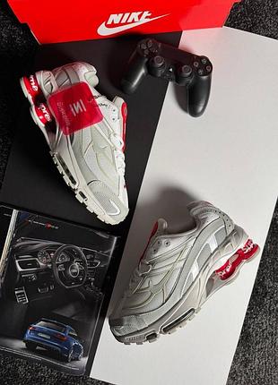 Nike x supreme shox ride 2 sp grey white red