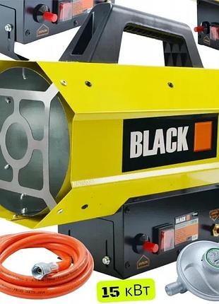 Газовый обогреватель / газовая тепловая пушка (дуйка) 15 квт black (пропан/бутан) + шланг и редуктор