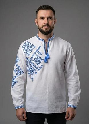 Мужская вышиванка из домотканого полотна