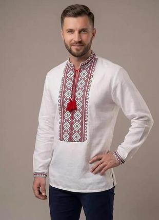 Мужская вышиванка из домотканого полотна