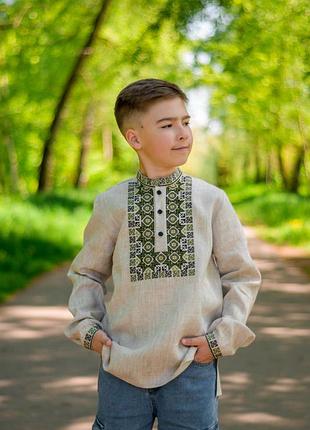 Рубашка вышиванка (мальчик) лен