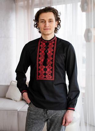 Вышиванка мужская черная