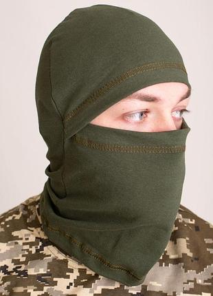 Балаклава камуфляжная олива трикотажная