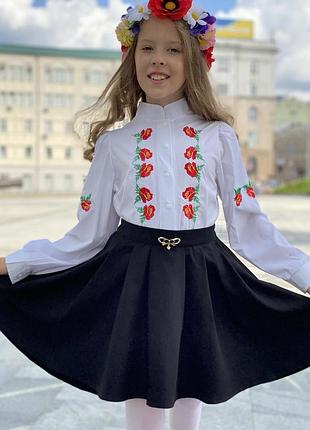 Блуза вышиванка детская на кнопках р.36/140