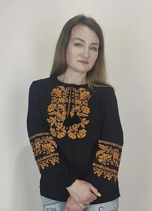 Женская вышиванка блуза шифон