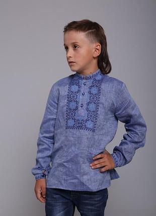 Рубашка вышиванка (мальчик) лен