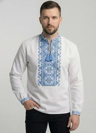 Мужская вышиванка из домотканого полотна