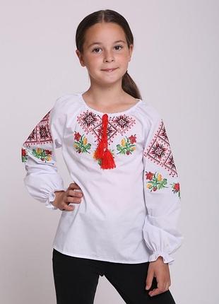 Блуза вышиванка детская ромбы" 122
