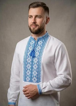 Мужская вышиванка из домотканого полотна