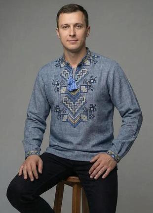 Вишиванка чоловіча джинсова