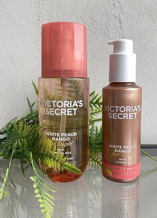 Набор спрей масло white peach mango victoria’s secret