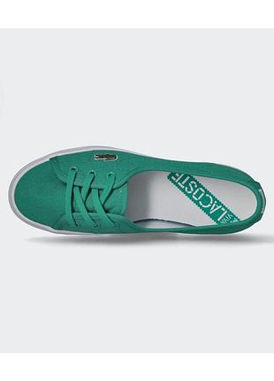 Кеды балетки мокасины женские lacoste зеленые текстильные 39 размер с шнурком eur 40976 6.5
