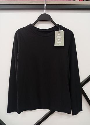 Чорний лонгслів h&m