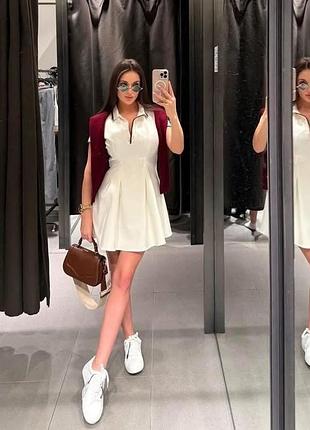 Сукня жіноча zara😍 трендова сукня поло в стилі old money