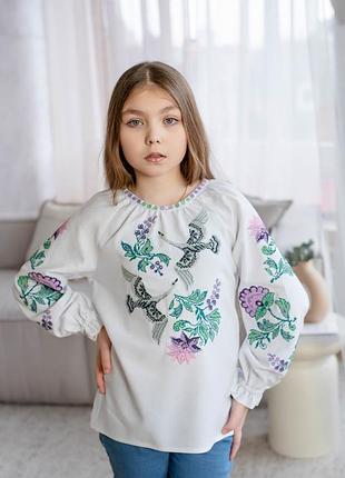 Блуза вишиванка дитяча для дівчинки 158