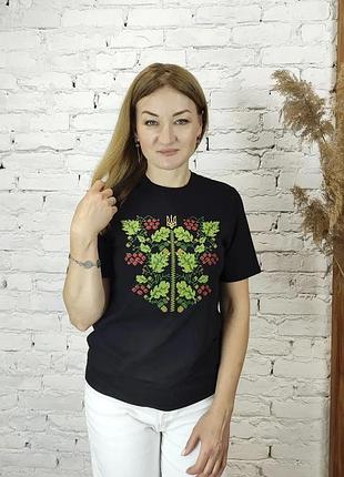 Женская футболка вышивка дуб калина xxxxxl