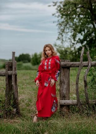 Платье вышиванка взрослое в пол