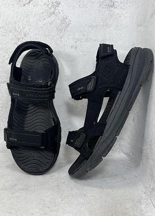 Чорні чоловічі босоніжки сандалі skechers relone senco