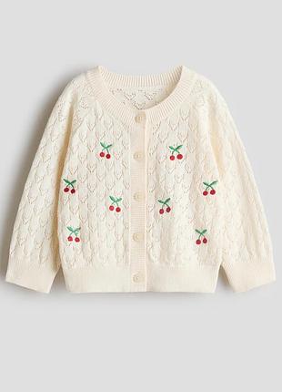 Милий светрик кардинал для немовлят з вишеньками h&m