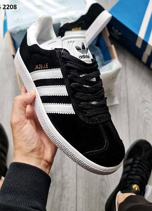Стильные кроссовки adidas gazelle black white