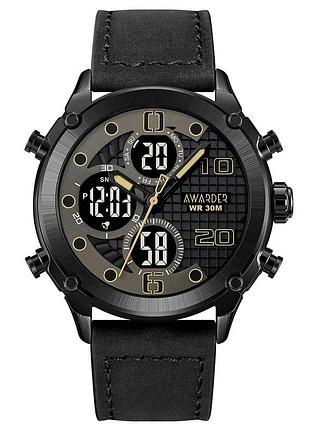 Наручний годинник awarder 017 black leather