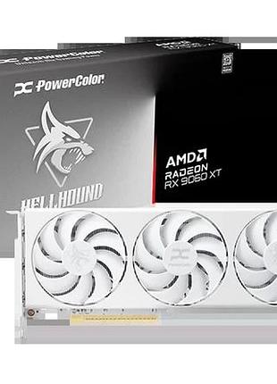 Відеокарта amd radeon rx 9060 xt 16gb gddr6 hellhound spectral white powercolor (rx9060xt 16g-l/oc/white)
