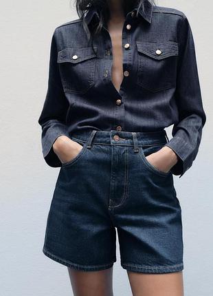 Джинсовые шорты zara mom размер 36